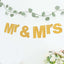 3ft Gold Glittered Mr and Mrs Paper Hanging Wedding Anniversary Banner, Party Garland Banner