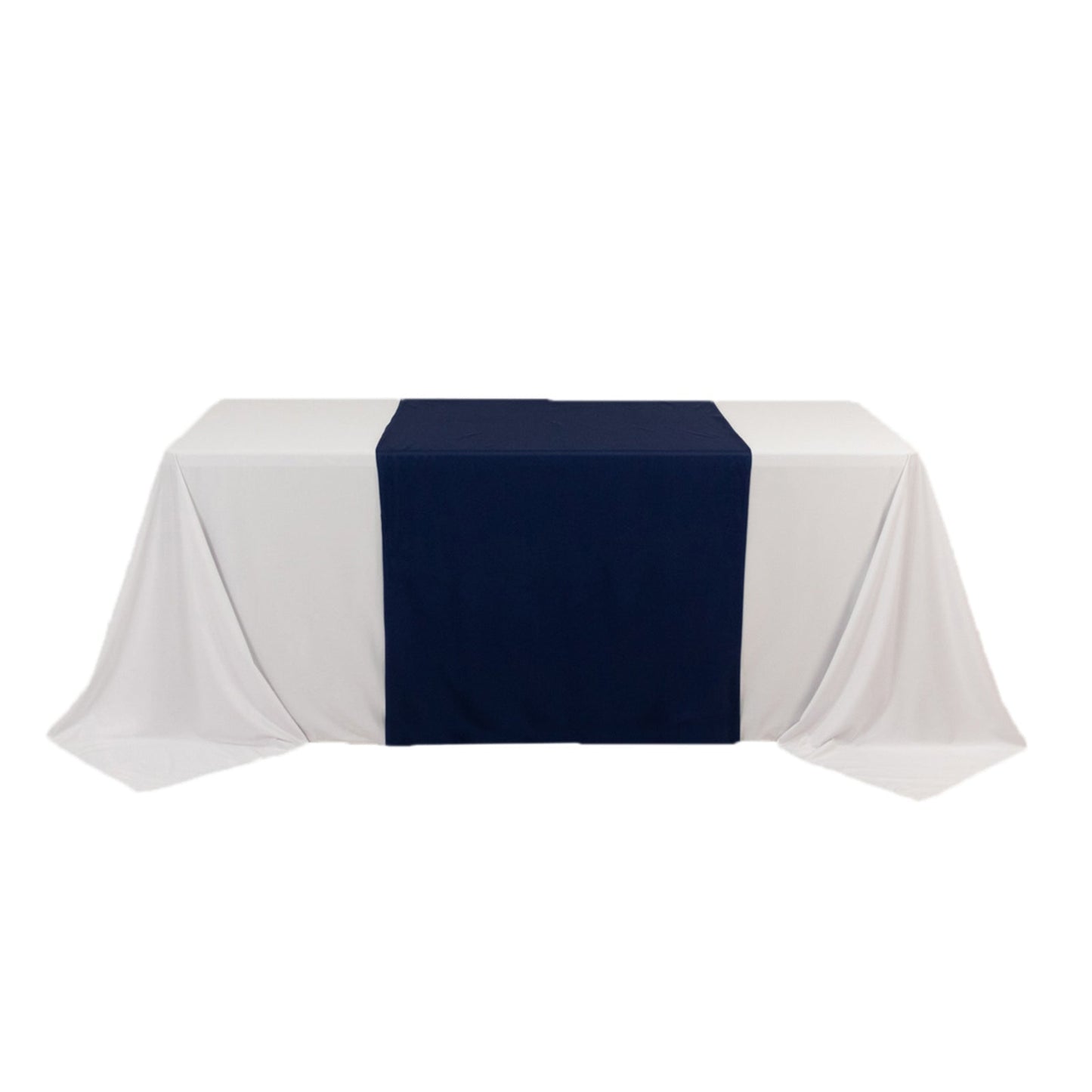 Scuba Polyester 36"x72" Wide Table Runner Navy Blue - Wrinkle-Free Trade Show Table Linen