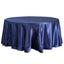 Satin 108" Round Tablecloth Navy Blue - Smooth and Lustrous Table Cover