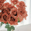 2 Bouquets 17" Terracotta (Rust) Real Touch Artificial Silk Rose Flower Bushes