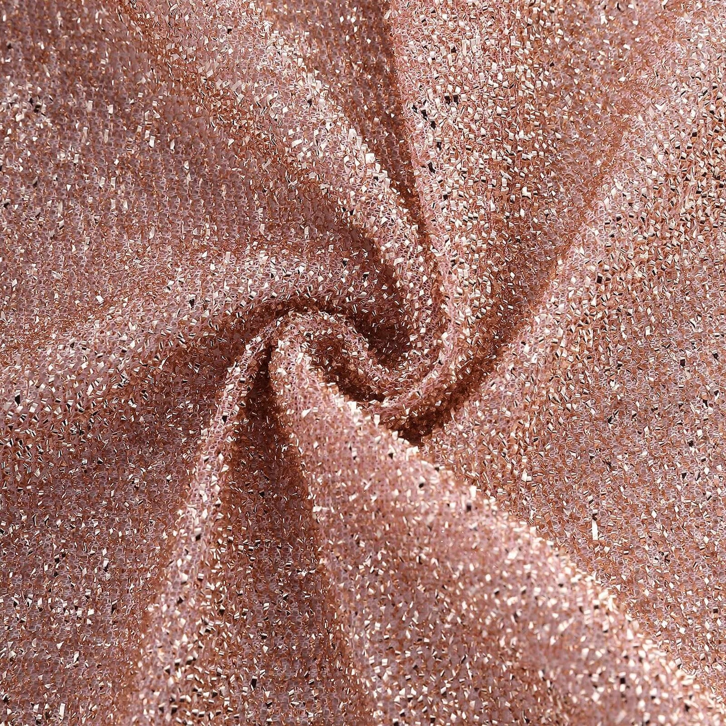 Stretch Spandex Chair Back Slipcover with Metallic Shimmer Tinsel Rose Gold - Durable Chiavari Chair Back Cover