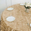 Taffeta 120" Round Tablecloth Champagne | 3D Leaf Petal Design Seamless Table Cover
