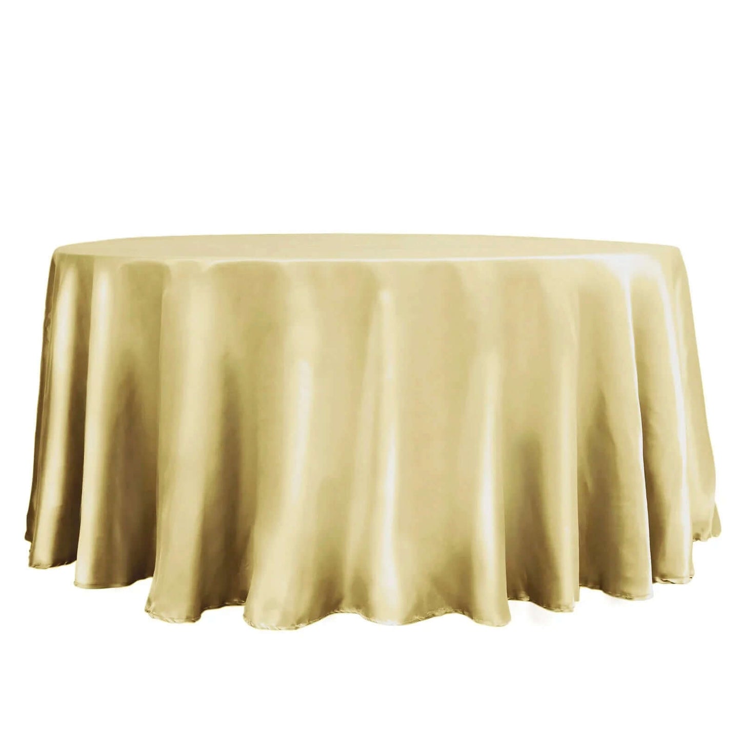 Satin 120" Round Tablecloth Champagne - Stylish Seamless Table Cover