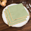 50-Pack Paper Beverage Napkins with Gold Foil Edge Sage Green - Disposable 2 Ply Cocktail Napkins for Events 6.5"x6.5"