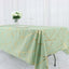Polyester 60"x102" Rectangle Tablecloth Sage Green with Gold Foil Geometric Pattern - Wrinkle-Resistant & Durable Table Cover