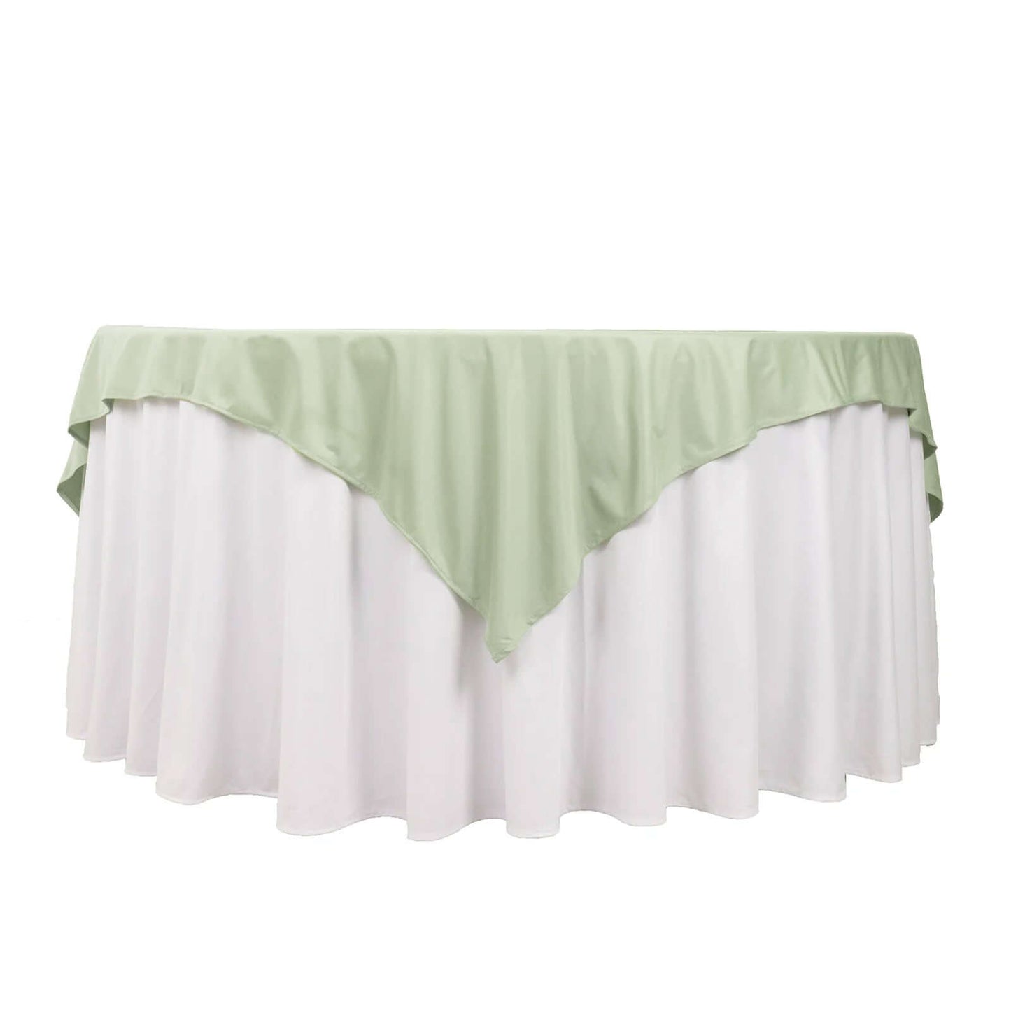 Scuba 70"x70" Table Overlay Square Tablecloth Sage Green - Wrinkle Free & Stain Resistant Table Cover