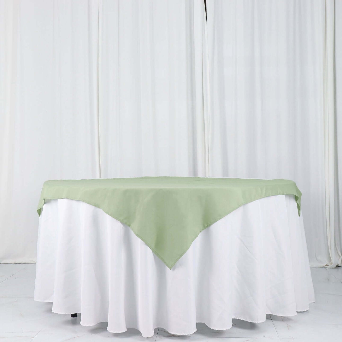 Polyester 54"x54" Table Overlay Square Tablecloth Sage Green - Wrinkle-Resistant & Durable Table Cover