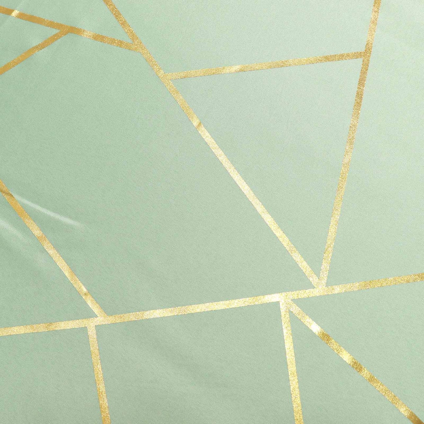 Polyester 54"x54" Square Tablecloth Sage Green with Gold Foil Geometric Pattern - Wrinkle-Resistant & Durable for Stylish Settings