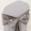 5 Pack Lamour Satin 6"x106" Chair Sashes Silver - Stylish Reusable Decorative Bows