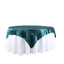 Satin 72"x72" Table Overlay Square Tablecloth Peacock Teal - Smooth Finish Table Cover