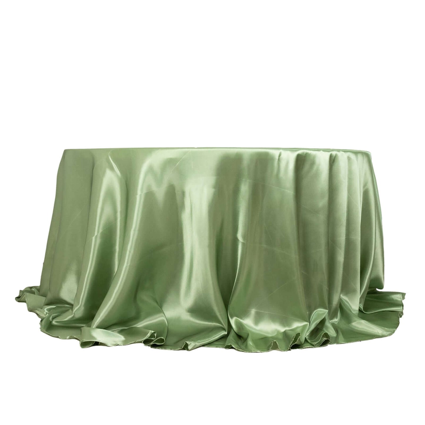 Satin 132" Round Tablecloth Sage Green - Stylish Seamless Table Cover