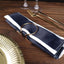 5 Pack Satin 20"x20" Napkins Navy Blue/White - Striped Reusable Dinner Napkins