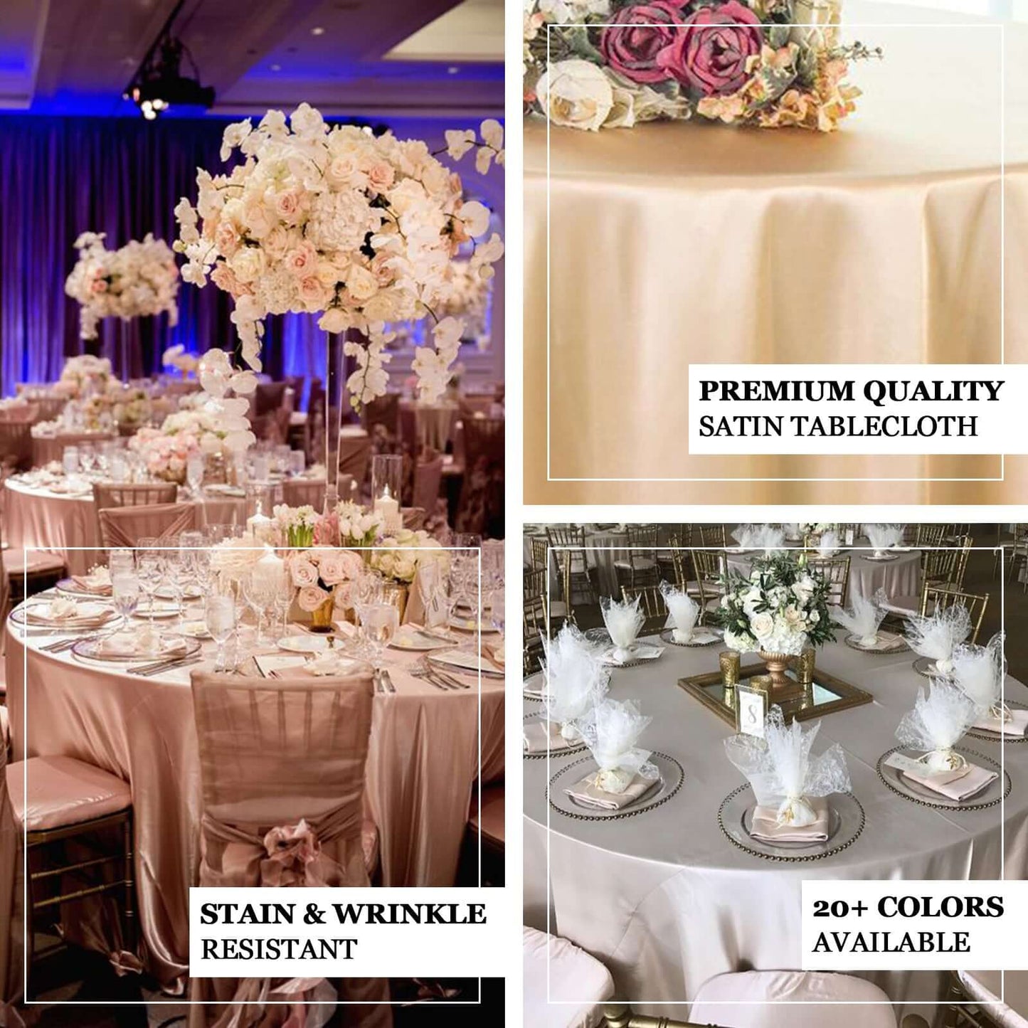 Satin 108" Round Tablecloth Dusty Rose - Smooth and Lustrous Table Cover