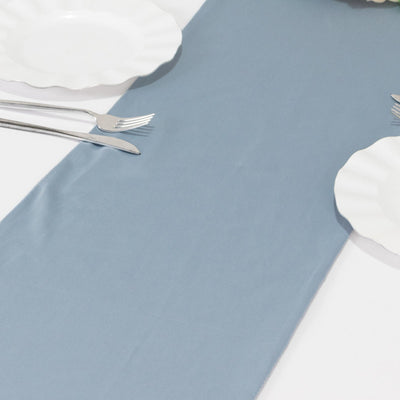 Scuba Polyester 12"x108" Table Runner Dusty Blue - Wrinkle-Free Table Linen