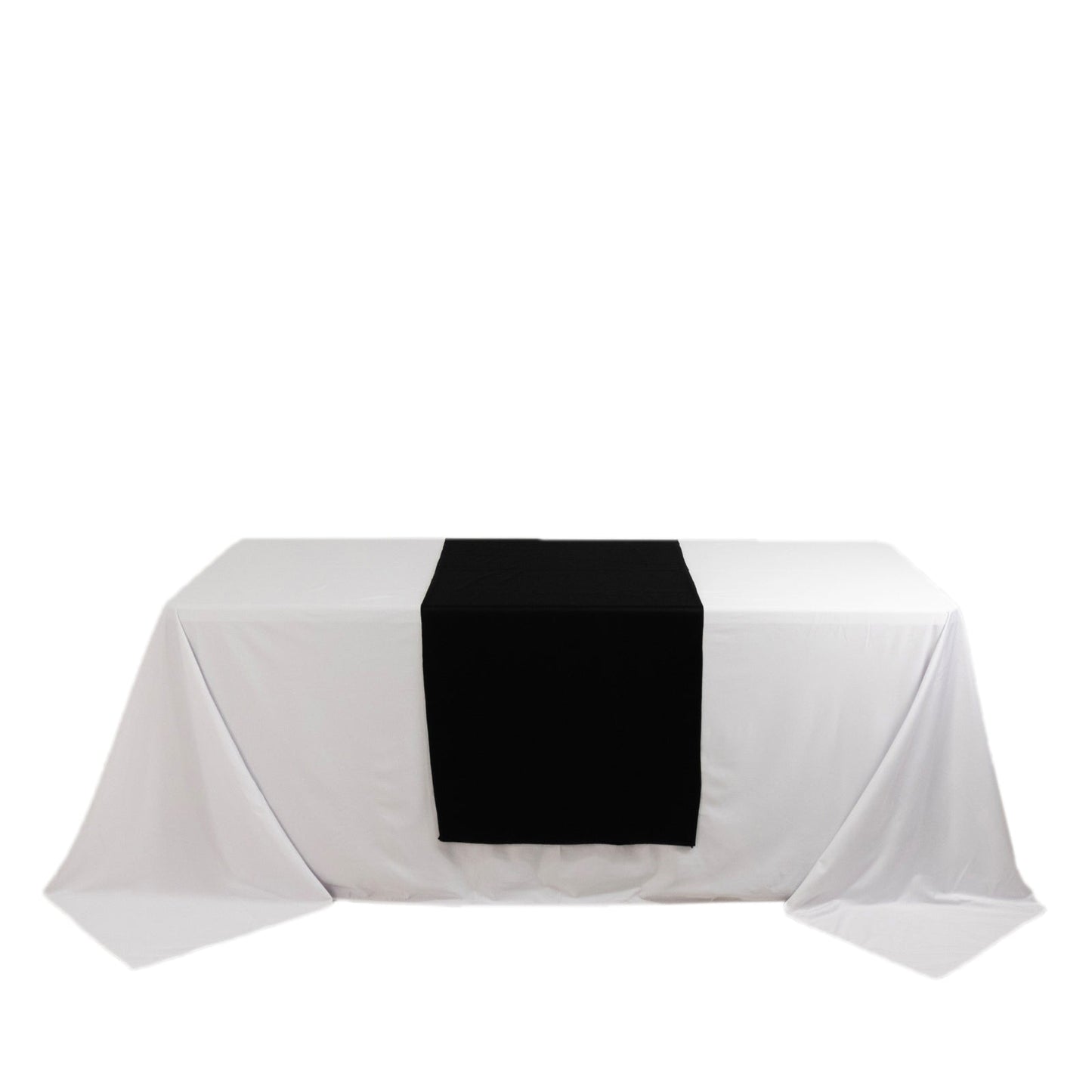 Scuba Polyester 24"x72" Wide Table Runner Black - Wrinkle-Free Table Linen