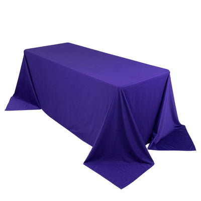 Scuba Rectangular 90"x132" Tablecloth Purple - Wrinkle Free, Stain Resistant & Seamless Table Cover