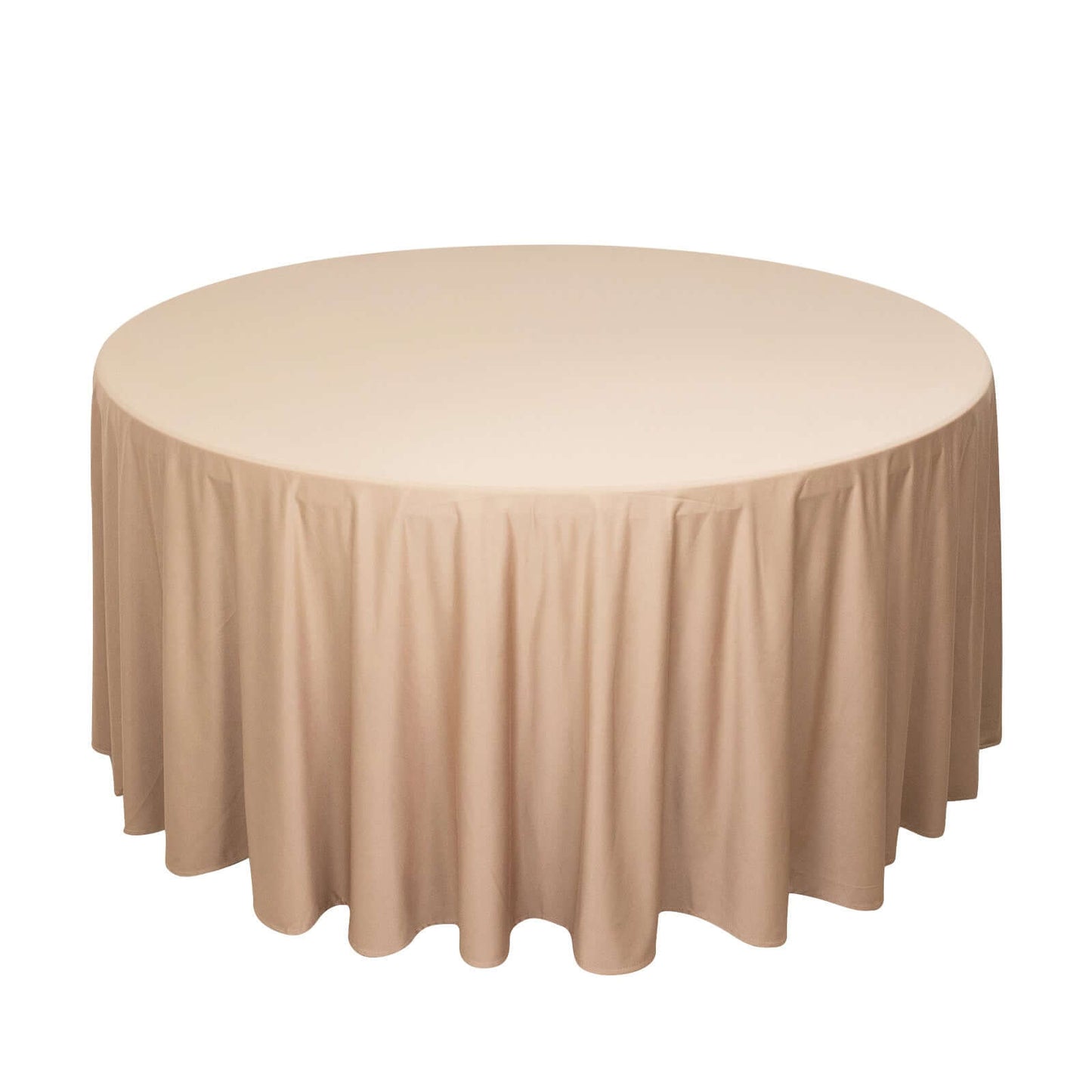 Scuba Round 120" Tablecloth Nude - Wrinkle Free & Stain Resistant Seamless Table Cover
