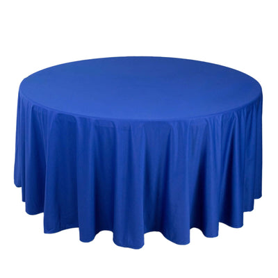 Scuba Round 120" Tablecloth Royal Blue - Wrinkle Free & Stain Resistant Seamless Table Cover