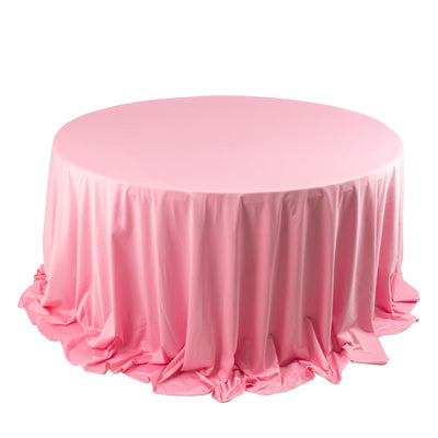 Scuba Round 132" Tablecloth Pink - Wrinkle Free & Stain Resistant Seamless Table Cover