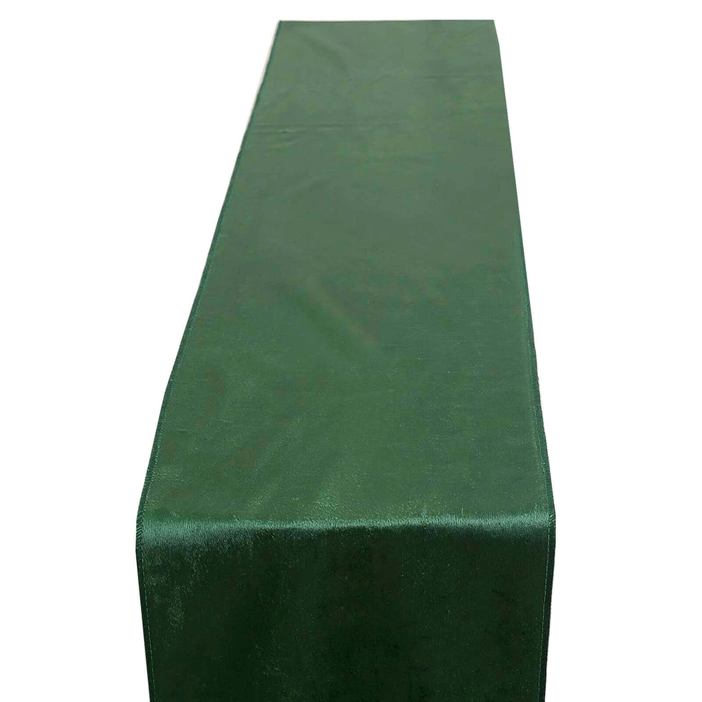 Premium Velvet 12"x108" Table Runner Hunter Emerald Green - Sheen Finish Reusable Table Decor