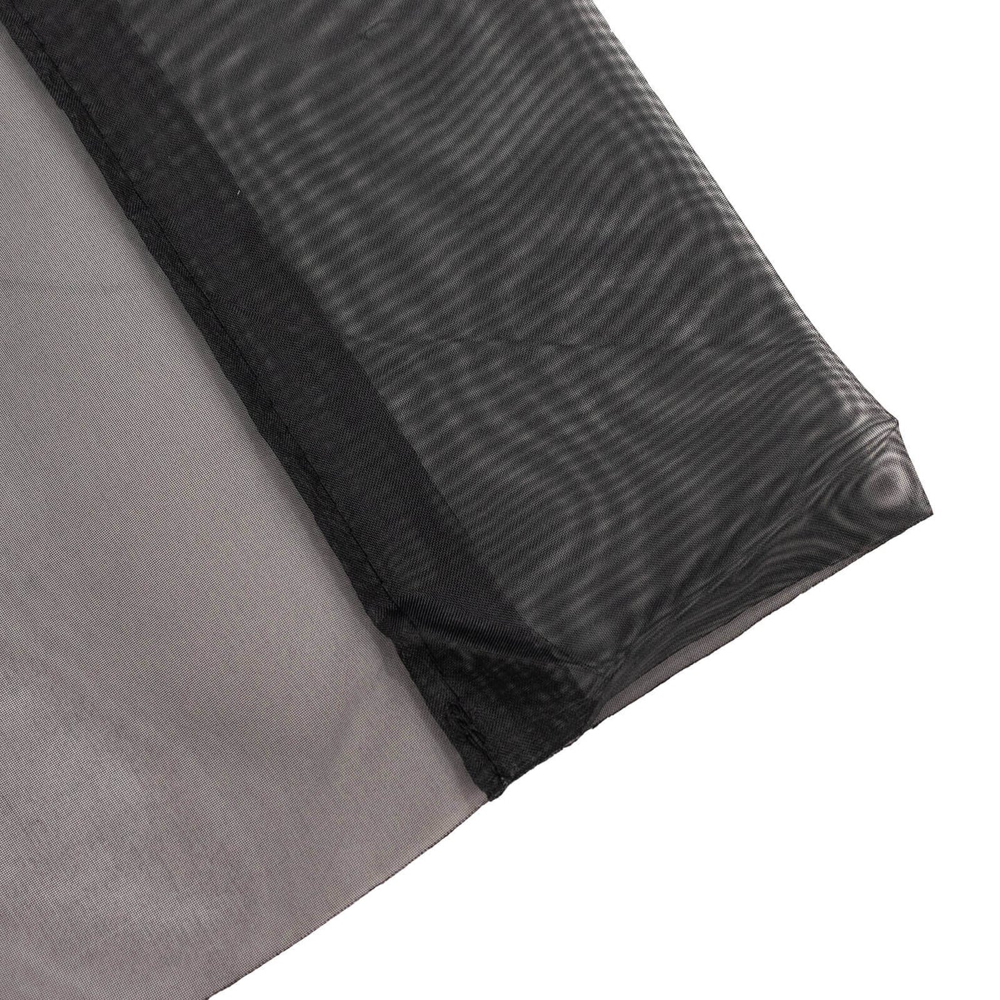 5ftx32ft Black Chiffon Curtain Panel, Durable Flame Resistant Backdrop Ceiling Drapery With Rod Pocket