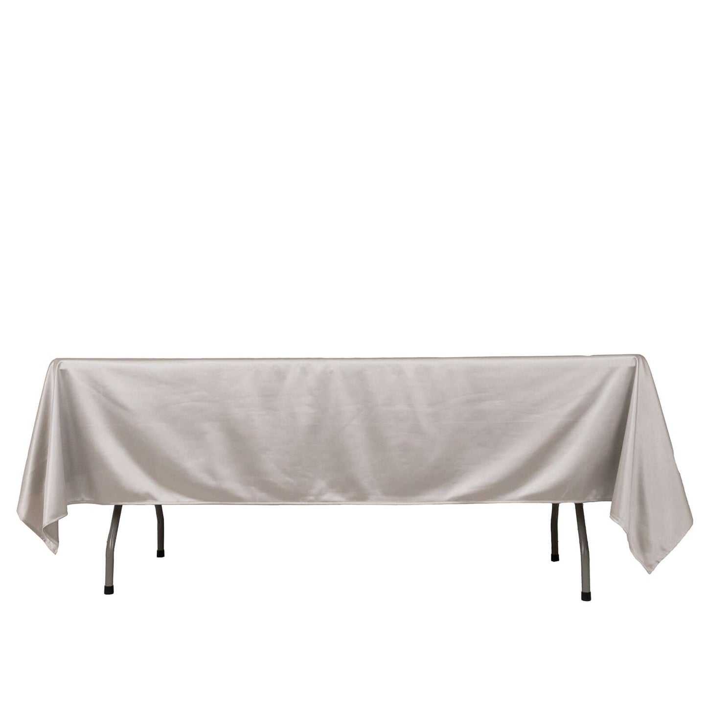 Scuba Rectangular 60"x102" Tablecloth Shimmering Silver - Wrinkle Free & Stain Resistant Table Cover