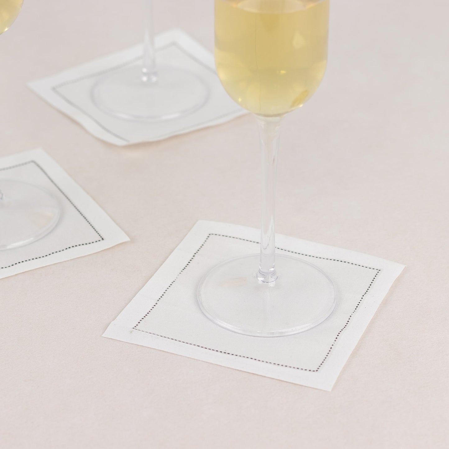 Disposable Cotton Cocktail Napkins â€“ 50 White 4.5" x 4.5" Napkins for High-End Bars, Receptions & Parties