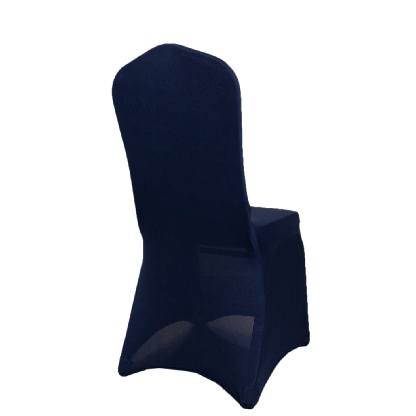 Premium Spandex Chair Cover with Foot Pockets for Banquet Chairs Navy Blue - Stretch 220GSM Fitted Slipcover - Chair