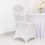 Spandex Chair Cover with Silver Rhinestone Buckled Sash Band White - Stylish Stretch Fitted Slipcover for Banquets & Events