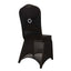 Spandex Chair Cover with Silver Rhinestone Buckled Sash Band Black - Stylish Stretch Fitted Slipcover for Banquets & Events