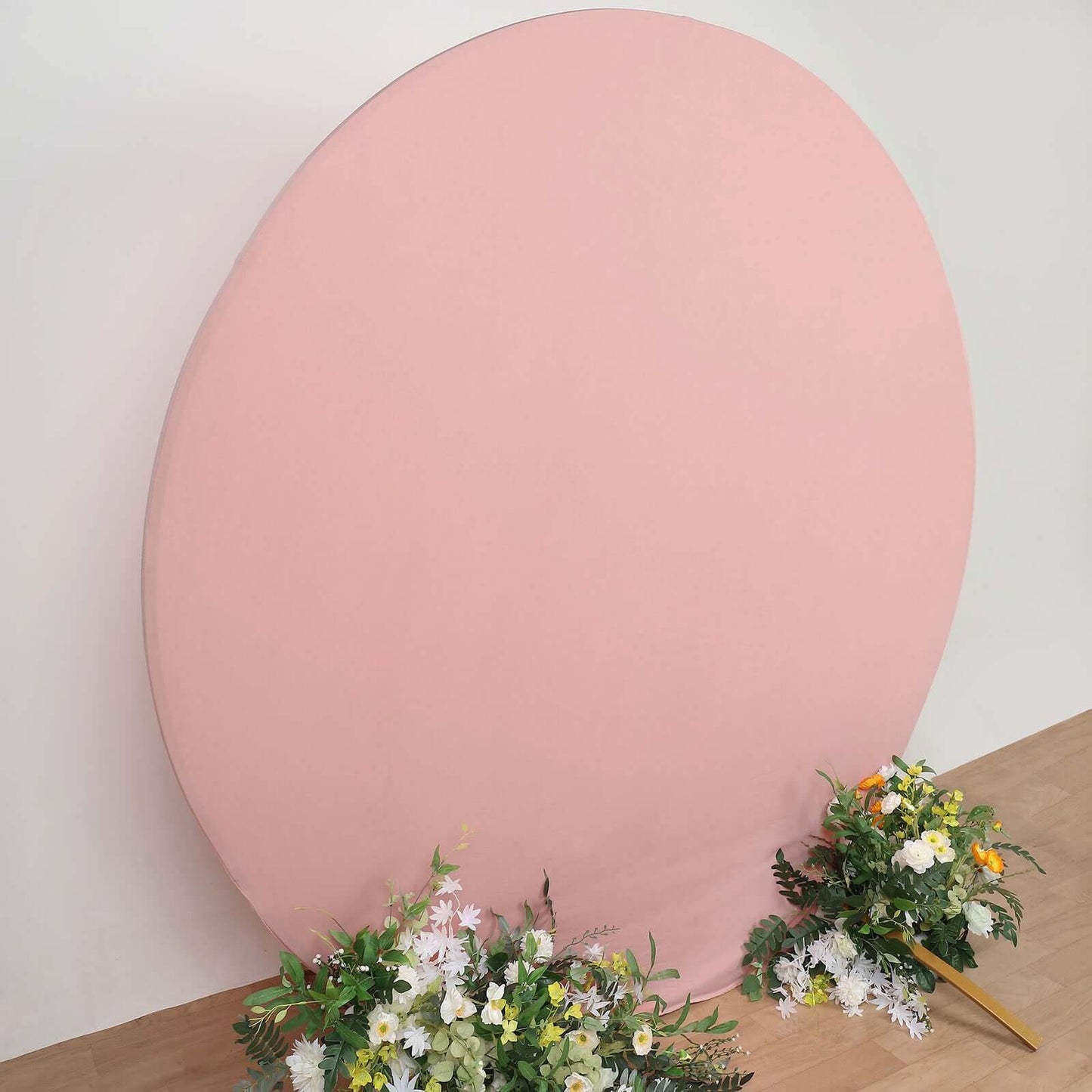 7.5ft Matte Dusty Rose Round Spandex Fit Party Backdrop Stand Cover