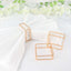 4 Pack Gold Metal Hollow Square Napkin Rings, Modern Geometric Cube Napkin Holders