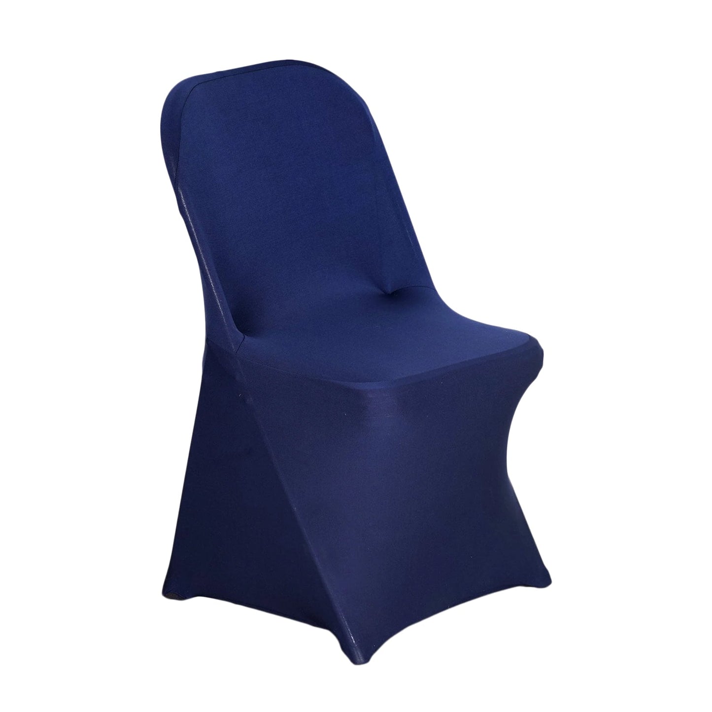 10 Pack Stretch Spandex Chair Covers Navy Blue for Folding Chairs - Durable 160GSM Fitted Slipcovers