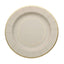 25-Pack Paper 8" Round Dessert Plates in Taupe Sunray Design with Gold Rim - Disposable Heavy Duty 350GSM Appetizer Salad Plates