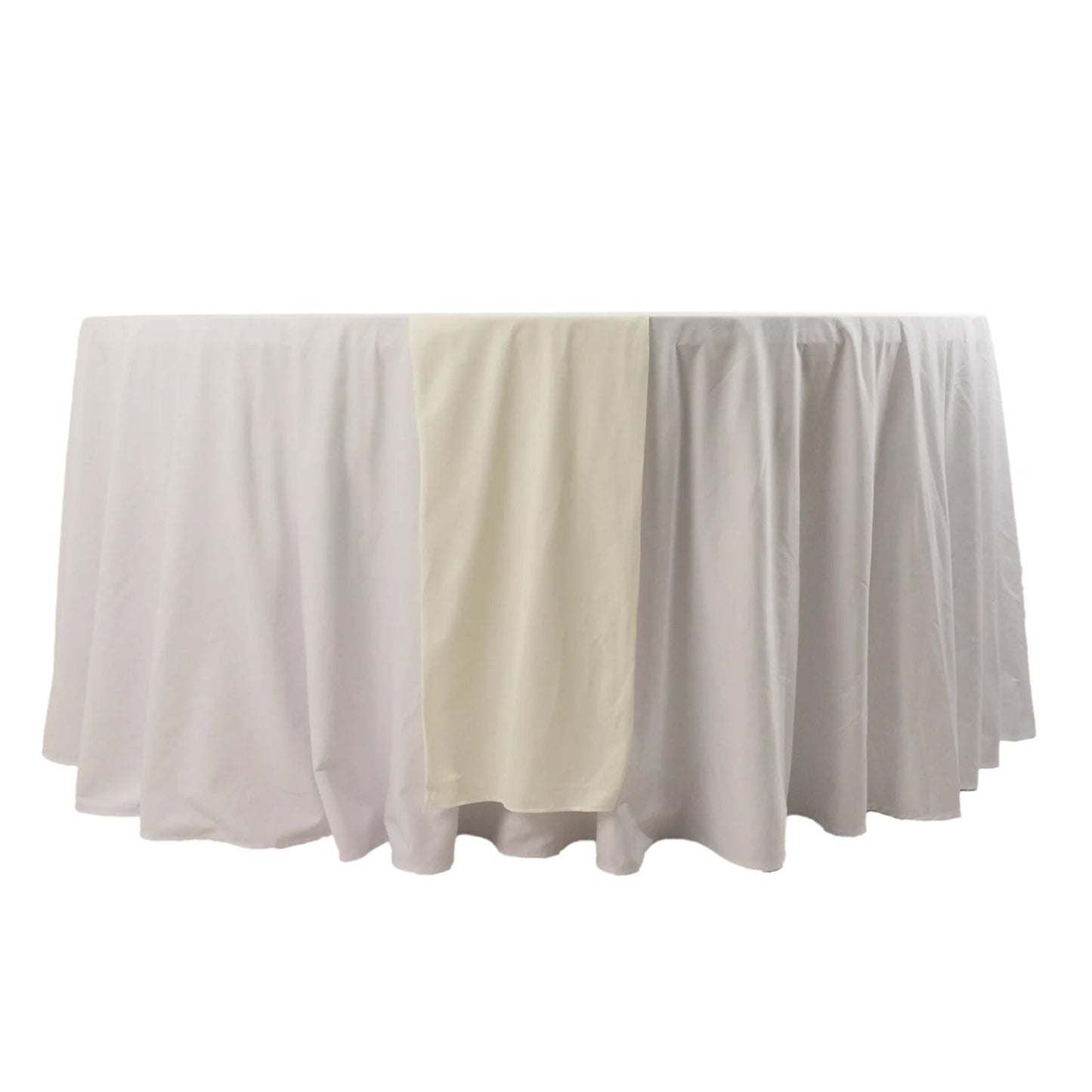 Scuba Polyester 12"x108" Table Runner Ivory - Wrinkle-Free Table Linen