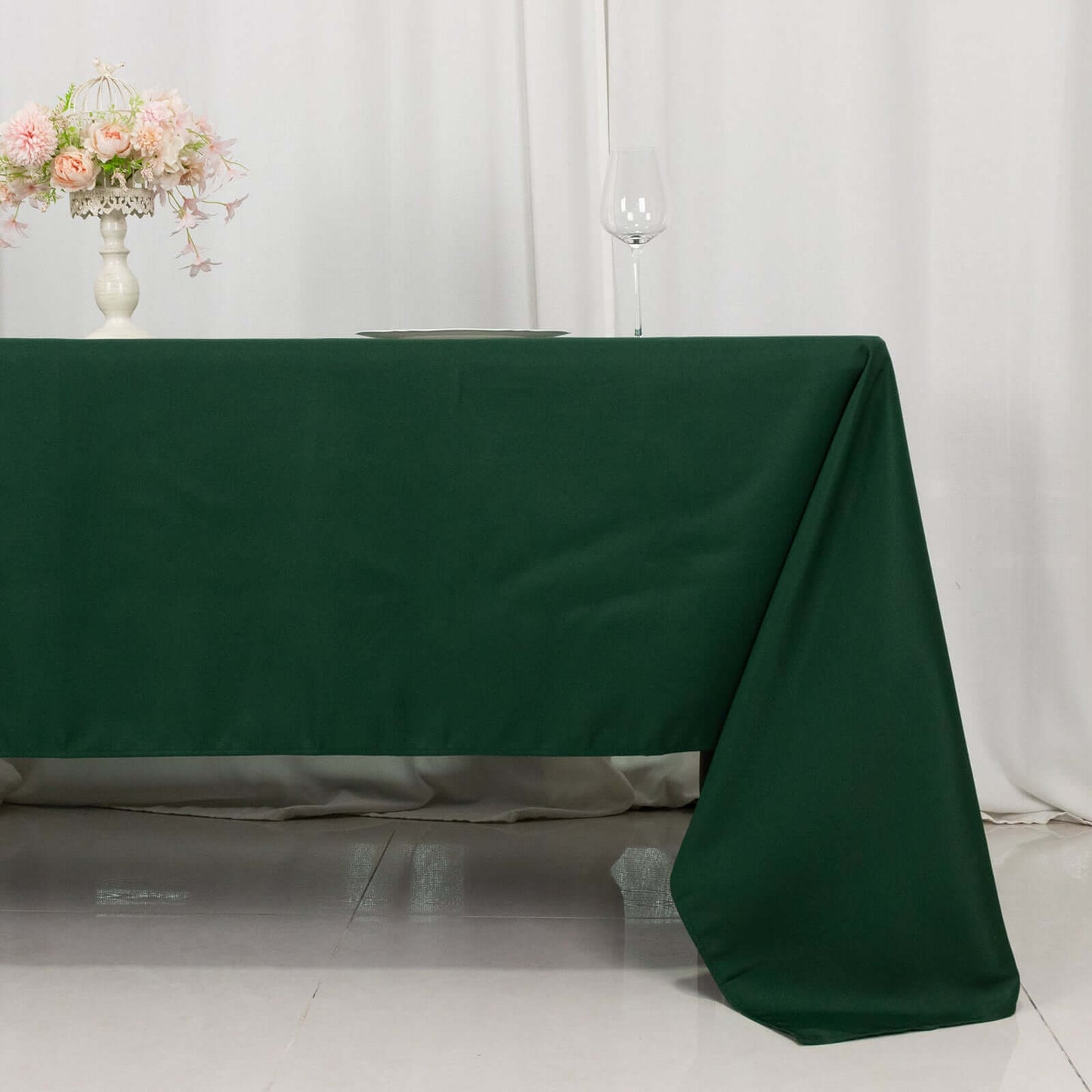 Premium Polyester 60"x126" Rectangle Tablecloth Hunter Emerald Green - Stain-Resistant 220GSM Finish Table Cover
