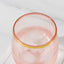 12-Pack Plastic Wine Tumblers Transparent Blush with Gold Rim - Reusable Drinkware 12oz