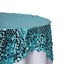 Sequin 72"x72" Table Overlay Square Tablecloth Turquoise - Big Payette Table Cover