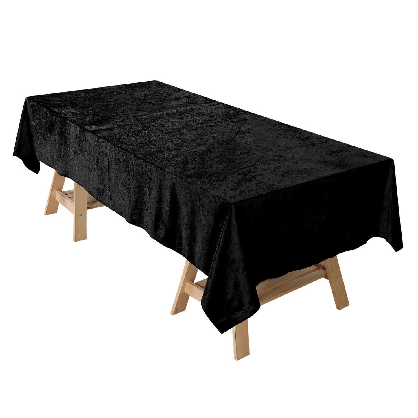 Premium Velvet 60"x102" Rectangle Tablecloth Black - Reusable & Soft Table Cover for Stylish Events