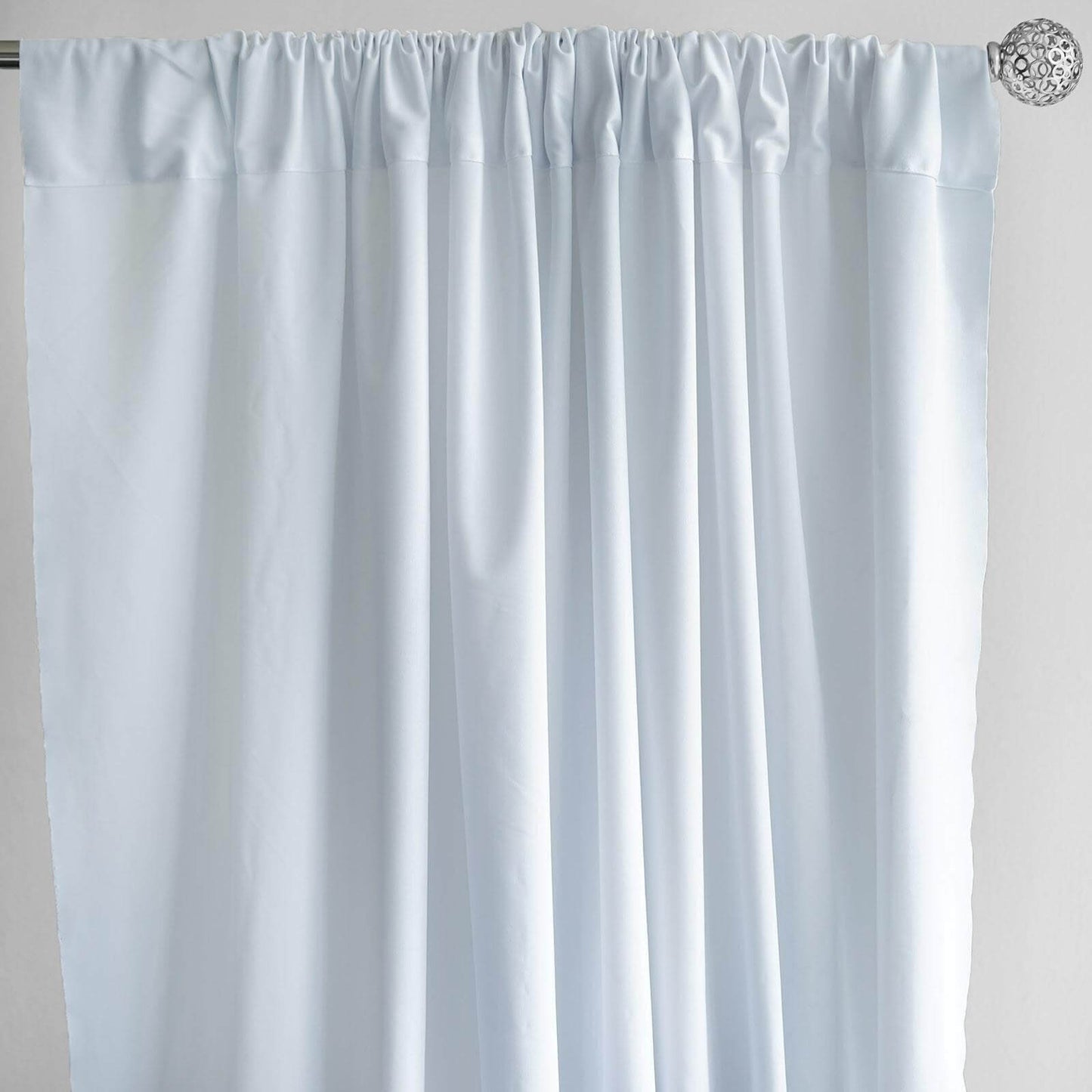 2 Pack White Scuba Polyester Event Curtain Drapes, Durable Flame Resistant Backdrop Event Panels Wrinkle Free with Rod Pockets - 10ftx10ft