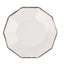 25-Pack Paper 9" Decagon Dinner Plates in White with Gold Foil Rim - Disposable Geometric Party Plates for Modern Weddings & Events