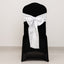 5 Pack Lamour Satin 6"x106" Chair Sashes White - Stylish Reusable Decorative Bows for Weddings & Gatherings