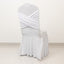 White Spandex Banquet Chair Cover with Ruffle Skirt & Cross Back Sash â€“ Stretch Slipcover for Events