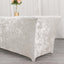 Crushed Velvet Fitted Rectangular 6ft Table Cover White - Wrinkle-Free Stretchy Tablecloth for Weddings and Banquets