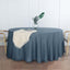 Faux Linen 120" Round Tablecloth Blue - Slubby Texture Wrinkle-Resistant Seamless Table Cover
