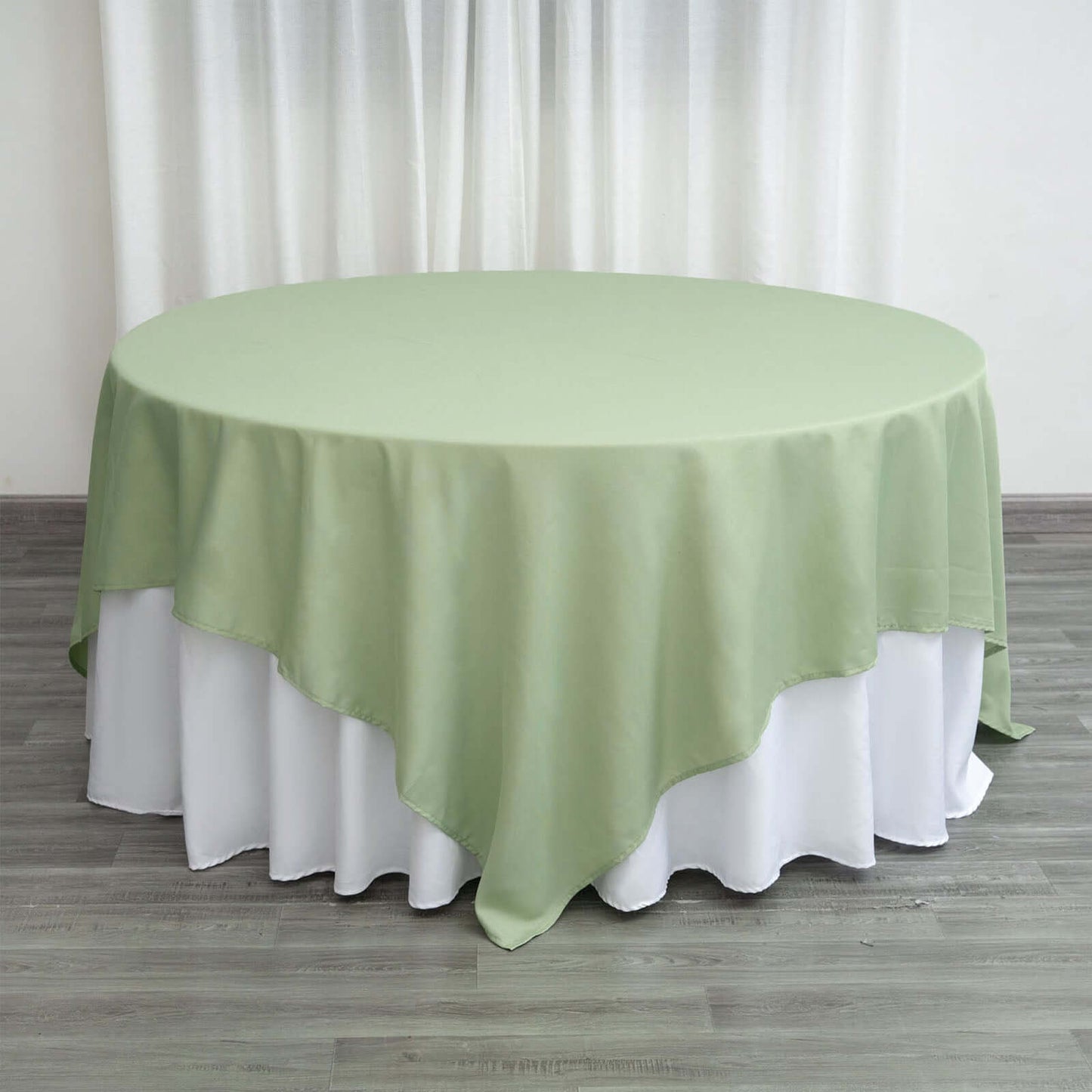 Polyester Square 90"x90" Tablecloth Sage Green - Wrinkle-Resistant & Durable Table Cover