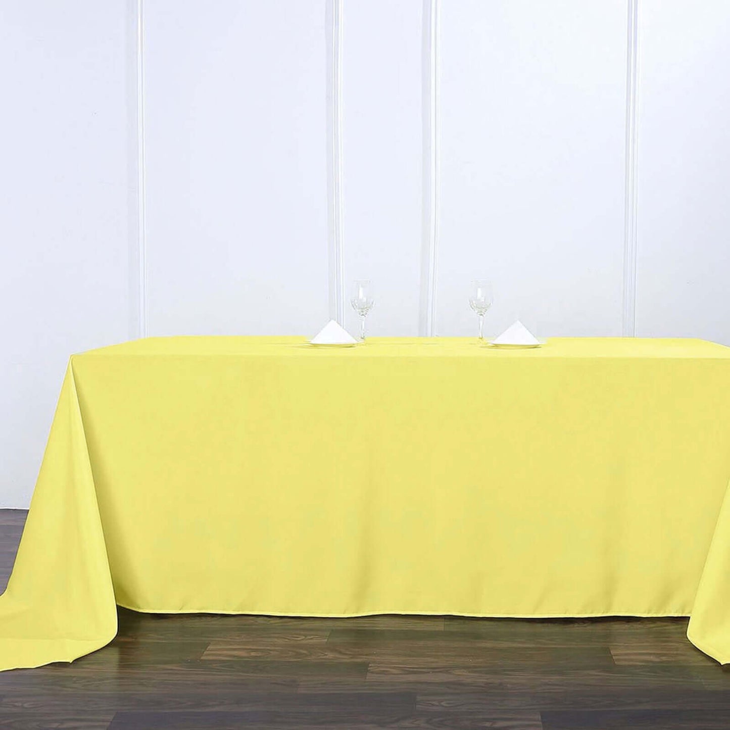 Polyester 90"x156" Rectangle Tablecloth Yellow - Seamless Wrinkle-Resistant Table Cover