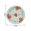 25-Pack Paper 7" Round Dessert Plates in Light Turquoise with Vintage Rose Flower Print - Disposable Appetizer Salad Plates