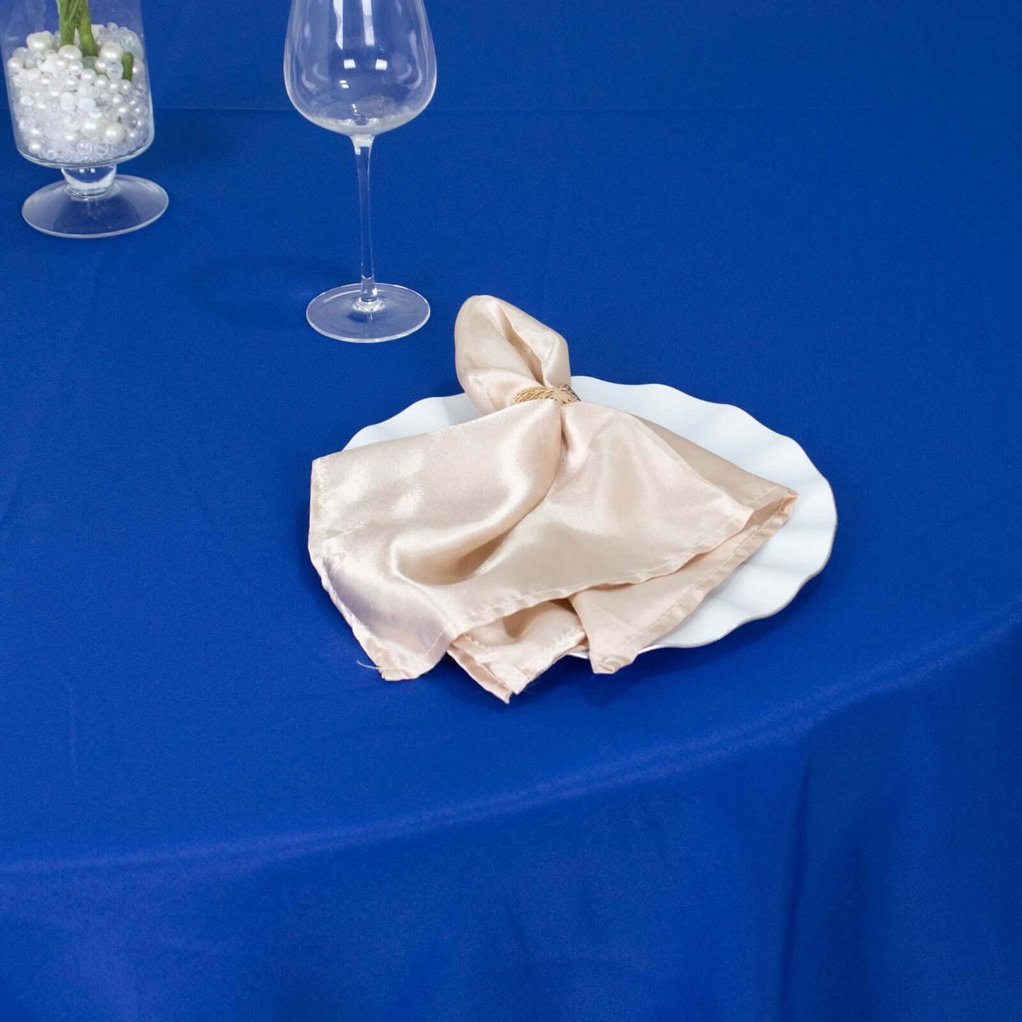 Premium Polyester 90" Round Tablecloth Royal Blue - Stain and Wrinkle-Resistant Design with 220GSM Thickness Table Cover