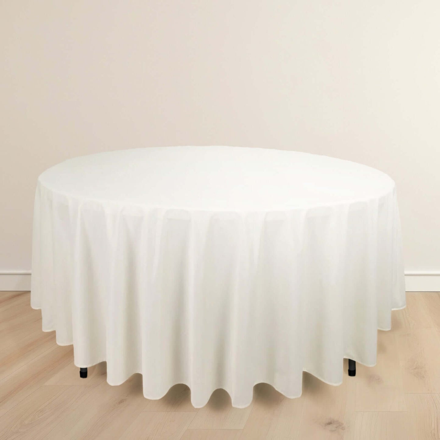 Scuba Round 108" Tablecloth Ivory - Wrinkle Free & Stain Resistant Table Cover